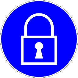 Download free blue round padlock pictogram icon
